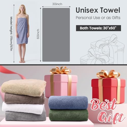 JML Bath Towels, Pack of 4, 30"x60", Large, Blue - Image 2