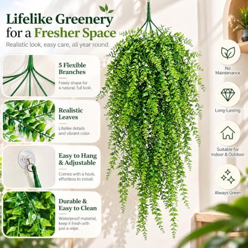 Reptile Vines Plants for Terrarium, Flexible Vines Jungle Climbing Branch with Leaves Tank Decor for Snakes Bearded Dragons Geckos Hermit Crabs Lizards Chameleons - Image 3