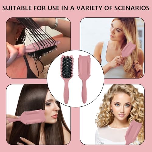 Curl Defining Brush, Curl Hair Brushes, Curl Define Styling Brush, For Combing and Shaping Curls in All Hairstyles to Reduce Pulling Travel Size - Image 5