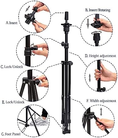 HYOUJIN Tall Wig Head Stand,Wig Stand Tripod With Foot Panel for Making - Image 6