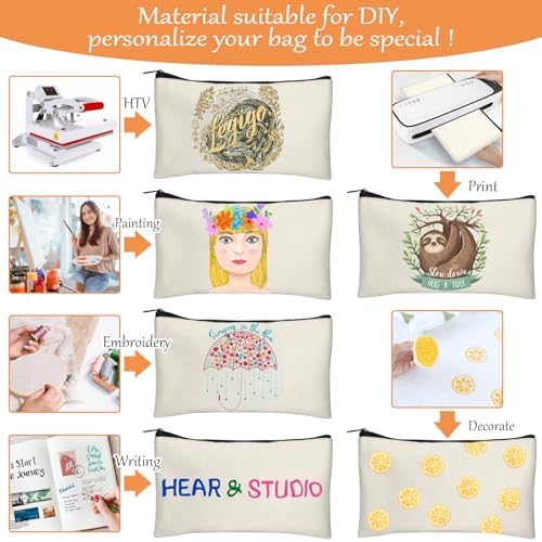 Legigo Blank Canvas Bags Zipper Pouch Makeup Bags Pencil Pouch Bulk - Image 6