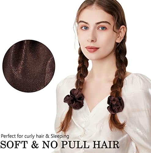 ADRIONE Satin Scrunchies for Women & Girls - 60 Pack Silk Scrunchies for Curly Hair - Image 4