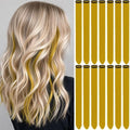 Gold Hair Extensions Clip in Synthetic Colored Hairpieces 14 PCS by LADYAMZ