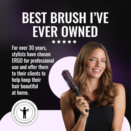 ERGO Super Gentle Round Brush for Blow Out - Salon Quality Hair Styling for Women - Roller for Wet and Dry Hair - Volumizing Care Blowout - ERG53: 2" - Image 5