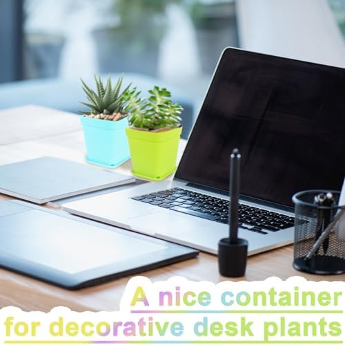 Anyumocz 70 PCS 3" Colorful Plastic Plant Pots,Plastic Square Nursery Pot,Seedling Nursery Pots with Saucers for Indoor Outdoor Plants,Garden,Flower,Home,Office,Balcony Decor - Image 5