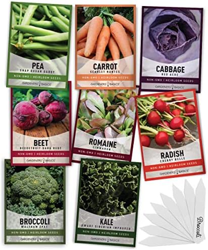 Gardeners Basics Fall Vegetable Seeds for Planting, 8 Heirloom Varieties by GardenersBasics