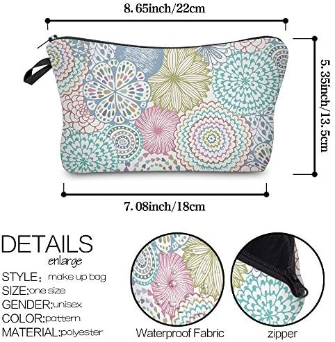Deanfun Cosmetic Bag for Women, Mandala Flowers Waterproof Makeup Bags Roomy Toiletry Pouch Travel Accessories Gifts (51561) - Image 2