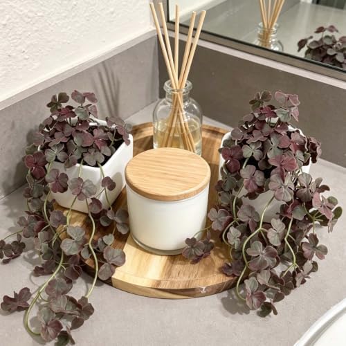 Dark Purple Artificial Shamrock Hanging Potted Plant, 2 Pack Fake Vine - Image 5