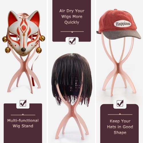 Dreamlover Wig Stand, Rose Gold Finish Wig Head, 3 Pack - Image 6