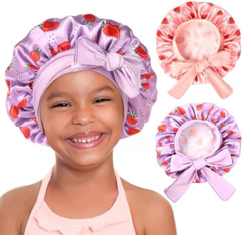 YANIBEST 2 PCS Soft Satin Bonnet, Overnight Protection, Kids Toddler Baby by yanibest