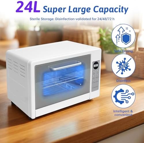 24L Large Capacity Nail Tool Cleaning Machine with LED Time Display - Image 5