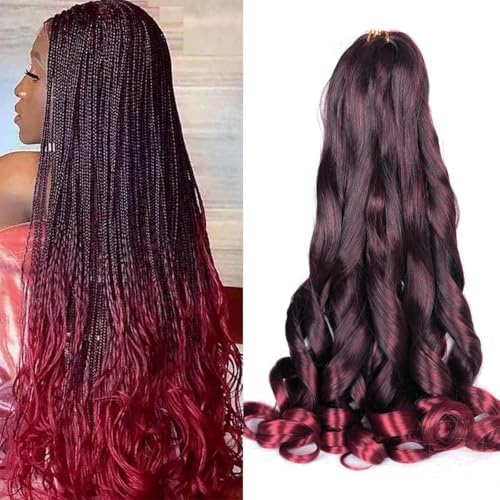 French Curl Braiding Hair Extensions 8 Packs Crochet Braids for Black Women by YUUYEEHAIR