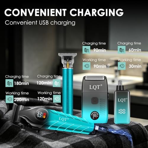 Men's Professional Cordless Hair Clippers & Trimmer Kit - Image 4