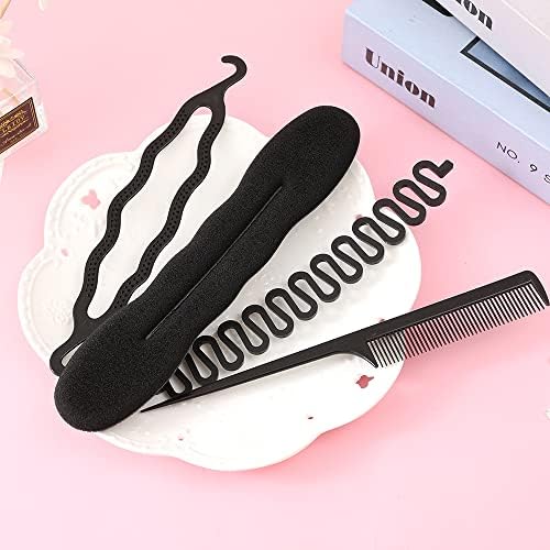 UTTH-DTTK Hair French Braid Tool, 6 pieces Resin Centipede Braid Maker Hair Styling Accessories for Women, Girls, 1 Count (Black 6-piece set) - Image 4