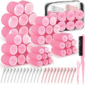 Qinzave 65 PCS Hair Curler Rollers with 5 Sizes Self Grip Hair Rollers for Long Medium Short Thick Fine Thin Bangs Volume Hair, Jumbo Curlers Rollers with Storage Bag Teasing Brush by Qinzave