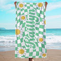 JML Personalized Beach Towel with Name, Custom Flower Beach Towel, Customized Microfiber Pool Towel, Quick Dry & Absorbent Swim Towel for Adult,Anniversary, Birthday, Summer Holiday,Vacation by JML