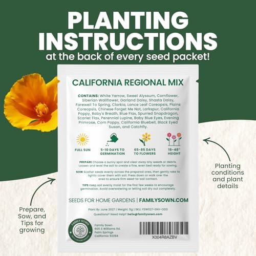 California Regional Mix – 3,500 Seeds for Planting – 2026 Season – 5 Gram Pouch - Image 3