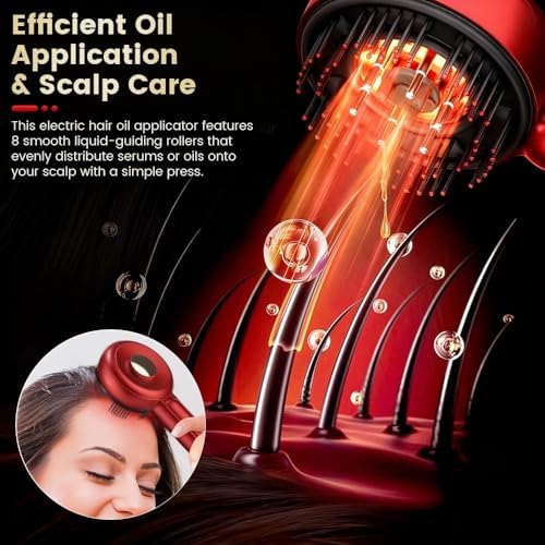 3 in 1 Scalp Massager Hair Growth Hair Oil Applicator, Electric Scalp Brush for Deep Cleansing, Stimulates Hair Regrowth for Men & Women, Waterproof Head Massager for Scalp Care and Relaxation at Home - Image 2