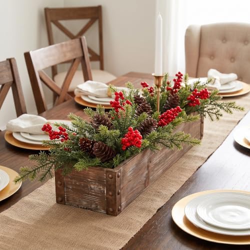 Daynight 12 Bundles Artificial Norfolk Pine Stems, Outdoor Christmas Decor - Image 6