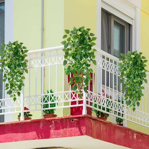 Sggvecsy Fake Hanging Plants 2 Pcs Artificial Hanging Plants Fake Ivy Vine Faux Pothos Vines Artificial Ivy Leaves Greenery Plant for Room Patio Home Indoor Outdoor Shelf Wall Garden Decor(No Baskets) - Image 5