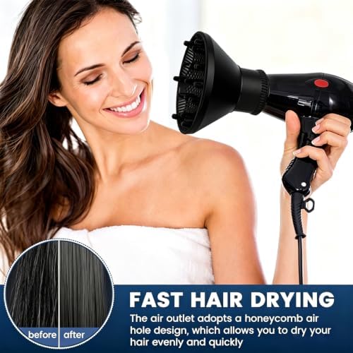 Hair Diffuser, Diffuser Attachment for Blow Dryer with D1.5-2.67in Nozzle - Image 7