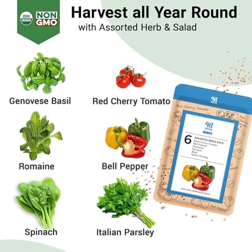 Herb & Salad Seed Pods for All Hydroponics Growing Systems, 8 Pods with 600+ Seeds of Basil, Spinach, Romaine, Red Cherry Tomato, Italian Parsley and Bell Pepper - Image 2
