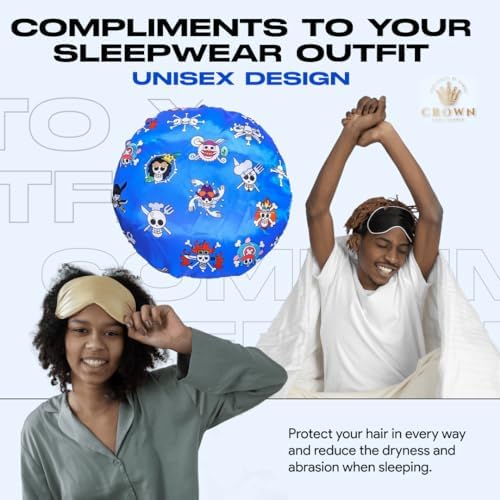 Silky Design Bonnet with Elastic Soft Band Adjustable Women and Men Bonnets for Sleeping Comfortable Satin Fabric (Blue Op) - Image 5