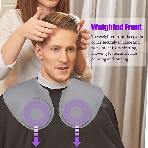 Hair Dye Collar, Salon Hairdressing Hair Cutting Collar, Styling and Hair Cutting Aids, Waterproof Silicone Neck Guard, Perfect for Home and Professional Hair Coloring (Gray) - Image 2