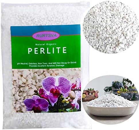 Natural Organic Perlite 2QT for Plants Potting Mix Indoor Outdoor Garden Soil Amendment for Enhanced Drainage, Seed Starter, Root Growth for Succulents, Cactus, Orchids, Money Trees, Vegetables (2QT) by RURTSVA