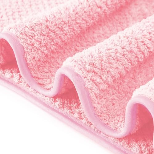 MaopaoBeauty 6 Piece Washcloth Set,100% Microfiber - Quick Dry, Thick, Soft, Plush and Highly Absorbent Luxury Hotel & Spa Bath Towel for Bathroom, Pack of 6, Pink - Image 5