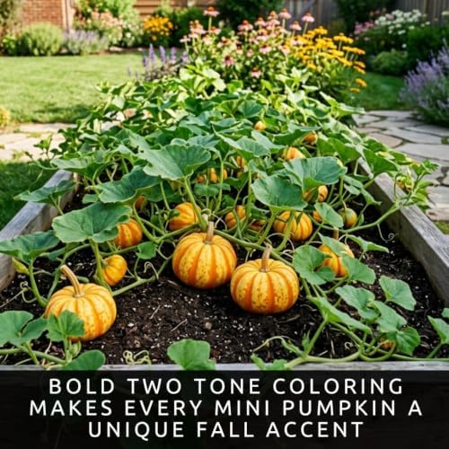20 Blaze Mini Pumpkin Seeds | Orange Striped Miniature Pumpkin Seeds - Image 5