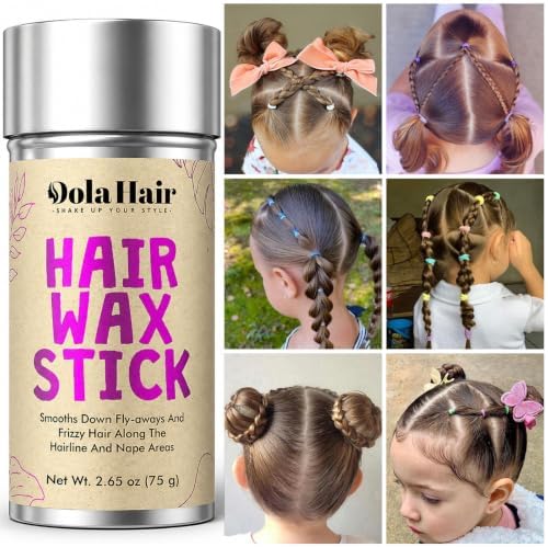 Dolahair Hair Wax Stick & Hair Accessories Accessories -60 Pcs Elastic Hair Ties Flyaway Control Hair Accessories for Baby Girls Infants Toddlers Kids 2 Hair Loop Styling Tools (Colorful) - Image 4