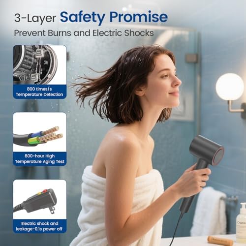 Hair Dryer with Diffuser, 180,000 RPM High Speed Blow Dryer with Diffuser - Image 6