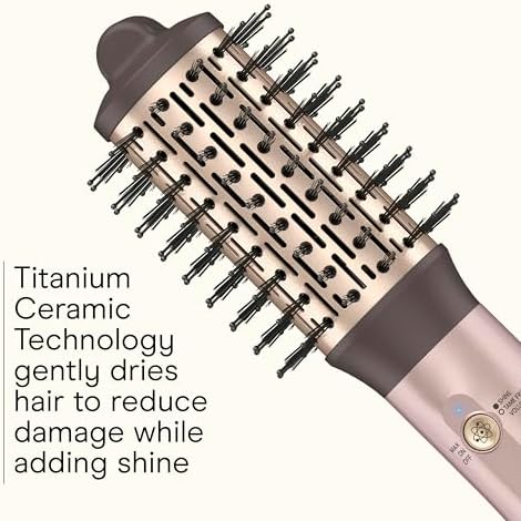 Infiniti PRO CONAIR 2" Frizz Free Round Air Brush, Hot Brush with Titanium Ceramic Technology, Ionic Control, and Detangling Bristles for Gentle Drying and Added Shine, Rose Gold - Image 3