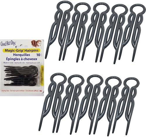 Good Hair Days Magic-Grip Hairpins, 10 Styling Updo U-Pins for Strong Hold by GoodHairDays