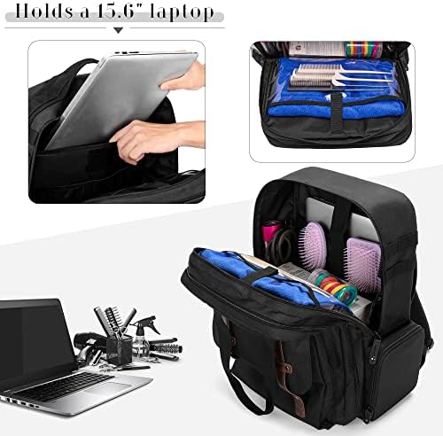 BAFASO Large Capacity Barber Case, Travel Hairdresser Bag, Black - Image 3