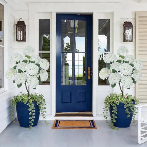 GTIDEA 2 Pcs 4Ft Artificial Hydrangea Tree Potted Plants, Fake Flowers Tree - Image 3