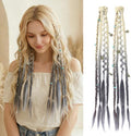 16" Clip in Braid Hair Extensions for Women (Light Blonde to Grey) by Unknown