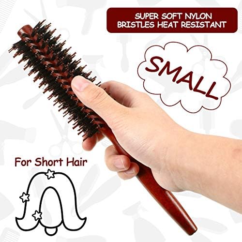 Boao 3 Pack Boar Bristle Round Hair Brushes Wooden Small Medium Large Set - Image 5