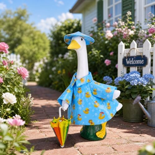3 Pcs Raincoat Porch Goose Outfits, 23" Lawn Goose Statue Costume Cloth - Image 5