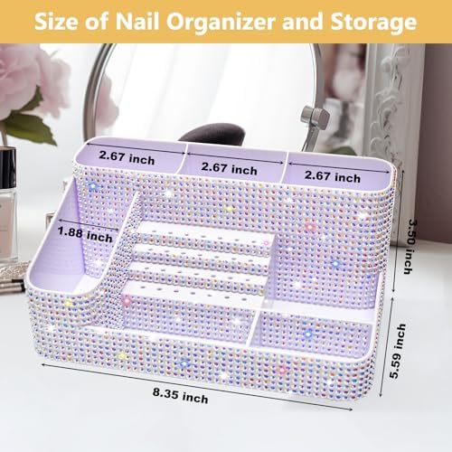 CGBE Nail Drill Holder, 28 Holes Nail Drill Bit Holder - Bling dz-White - Image 5