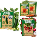 HOME GROWN Root Vegetable & Pepper Seed Kit – 6,929+ Non-GMO USA Seeds – Includes Tendersweet Carrot (6,000), Cherry Belle Radish (800) & Jalapeno Pepper (129) – Heirloom, High Germination by HOMEGROWN