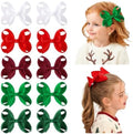 YHXX YLEN 10pcs Christmas Hair Bows for Girls, 4.5 Inch Toddler Bows Clips by YHXXYLEN