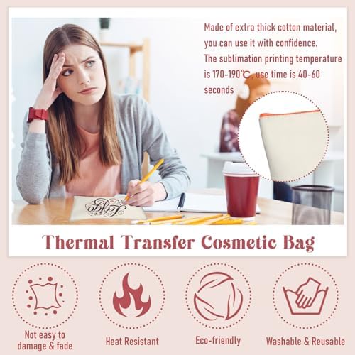 Legigo Blank Canvas Bags Zipper Pouch Makeup Bags Pencil Pouch Bulk - Image 3