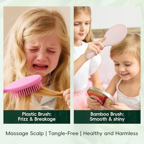 Bamboo Hair Brush – Detangler & Scalp Massage for All Hair Types - Image 5