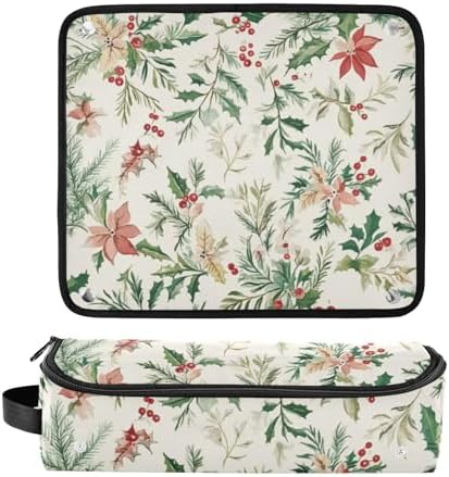 GuoChe Portable Travel Carrying Case and Heat Resistant Mat with Zipper Berries Pattern Traditional Greenery - Image 3