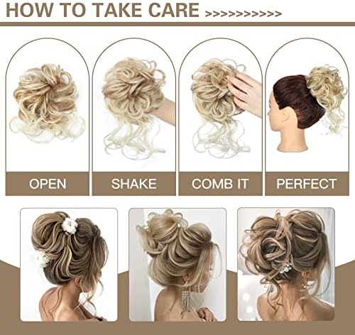 HMD 5 Pieces Messy Hair Bun Hairpiece Tousled Updo for Women - Image 5