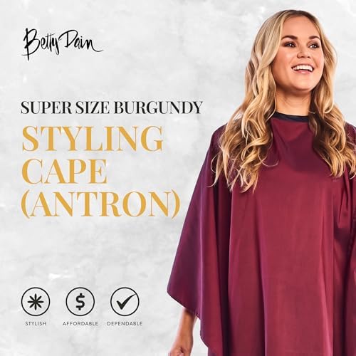 Betty Dain Crinkle Nylon Hair Cutting Cape, 54" x 60", Burgundy - Image 2