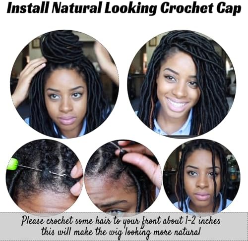 Crochet Wig Cap Breathable Braided Cornrow Cap with Adjustable Band Strap for Easier Sew in Hair Weave Glueless Crochet Net Cap with Combs for Making Braid Hair Wig Large Size(crochet cap,1pc) - Image 4