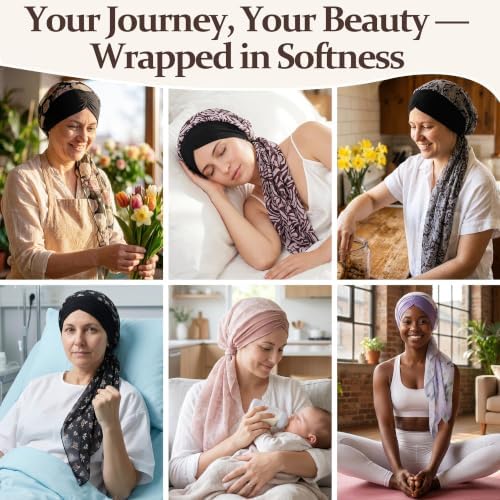 Ababalaya Satin Lined Head Wrap Chemo Headwear for Women - Image 7